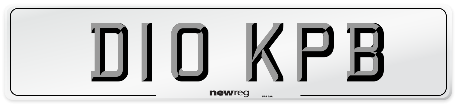 D10 KPB Number Plate from New Reg
